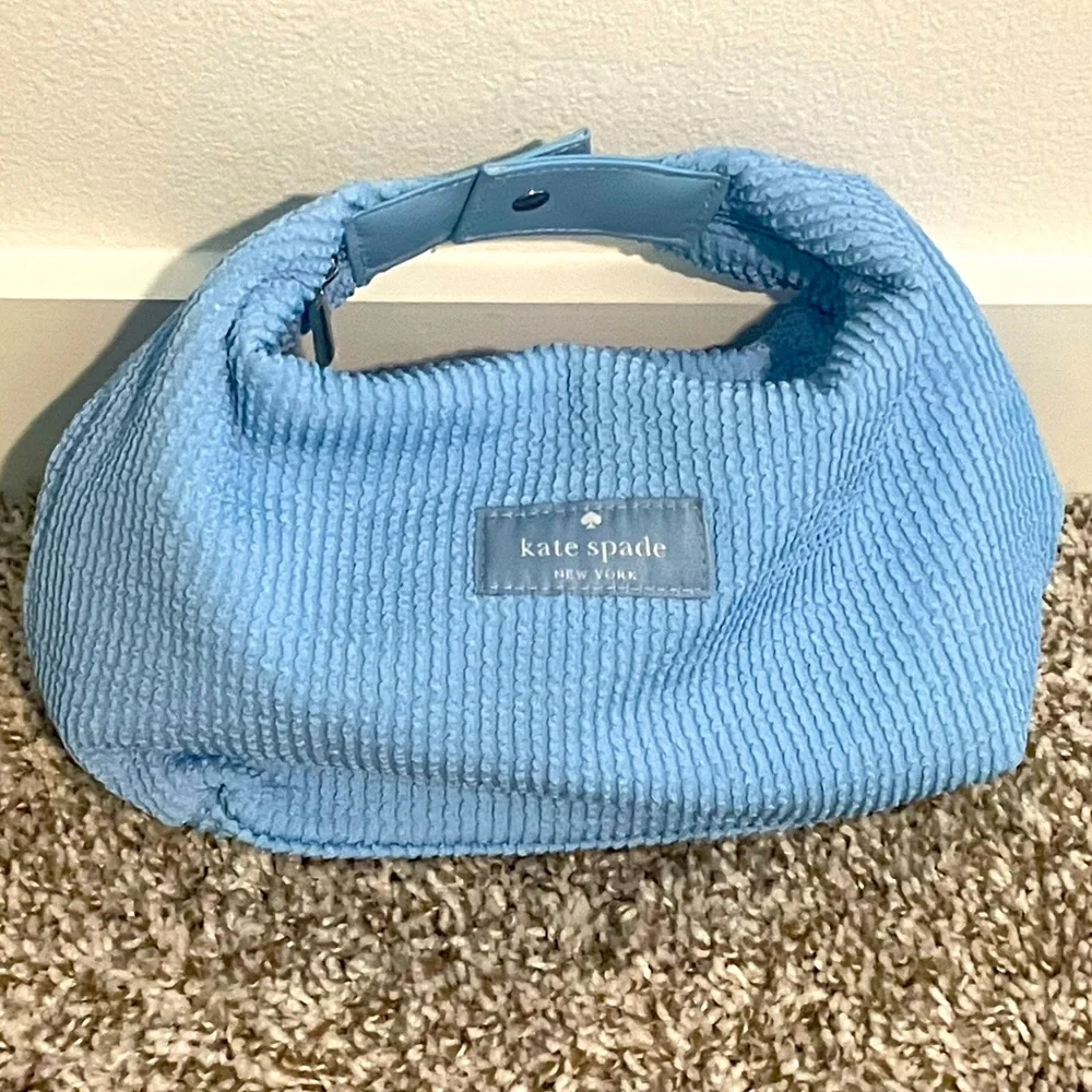 NEW- Kate Spade Blue Cosmetic Pag/Purse - Picture 1 of 7